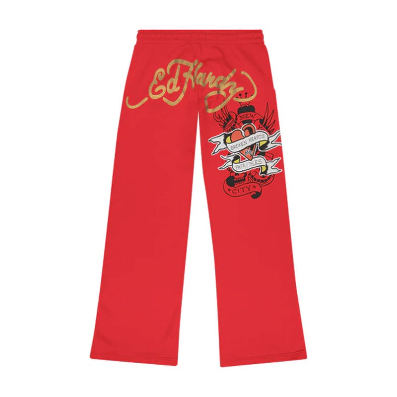 Ed Hardy Broken Hearts Cherry Flared Sweatpant