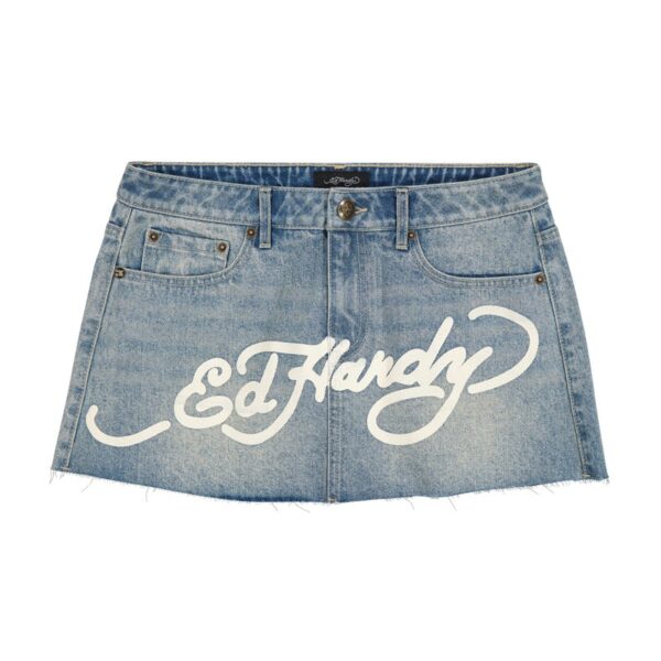 Ed Hardy Dragon Denim Mini Skirt