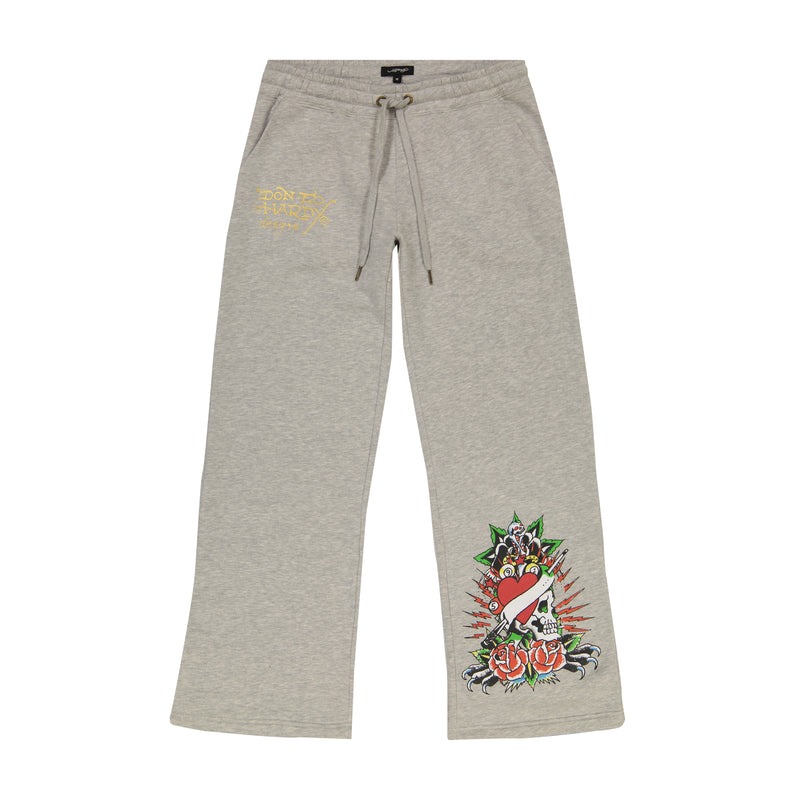 Ed Hardy Heart Roses Flared Sweatpant