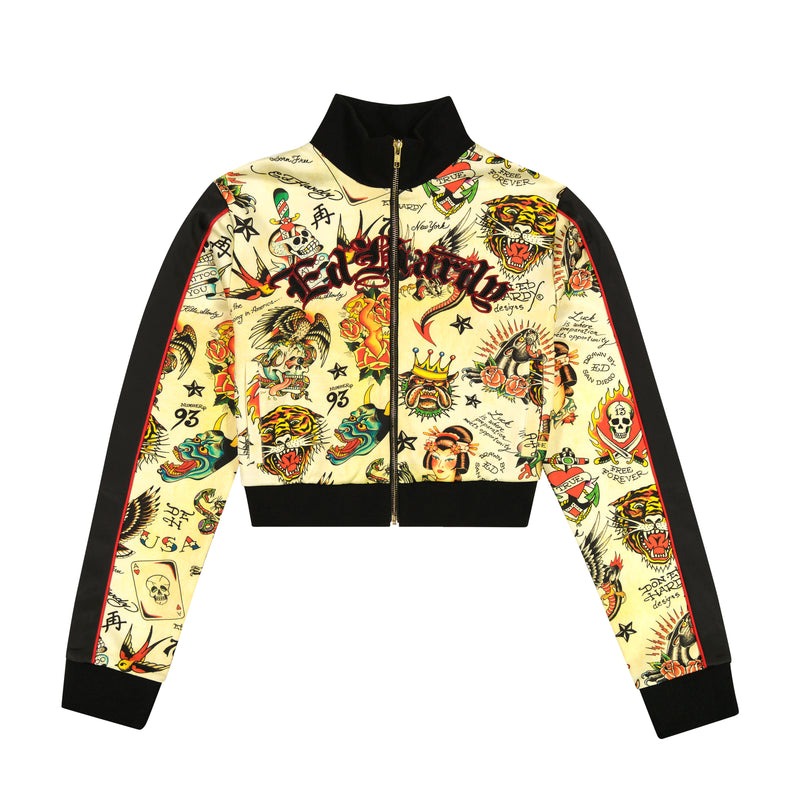 Ed Hardy Shrunken Flashboard Multi Track Jacket